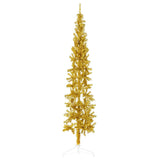Slim Artificial Half Christmas Tree with Stand Gold 240 cm