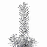 Slim Artificial Half Christmas Tree with Stand Silver 150 cm - Top-Down View