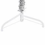 Slim Artificial Half Christmas Tree with Stand Silver 150 cm - Rear View