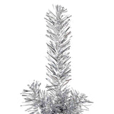 Slim Artificial Half Christmas Tree with Stand Silver 180 cm - Rear View