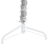 Slim Artificial Half Christmas Tree with Stand Silver 180 cm - Low Angle