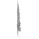 Slim Artificial Half Christmas Tree with Stand Silver 210 cm - Front View