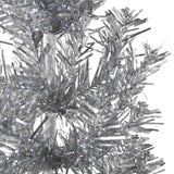 Slim Artificial Half Christmas Tree with Stand Silver 210 cm - 45-Degree Angle