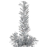 Slim Artificial Half Christmas Tree with Stand Silver 240 cm - 45-Degree Angle