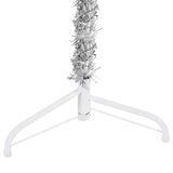 Slim Artificial Half Christmas Tree with Stand Silver 240 cm - Close-Up Angle