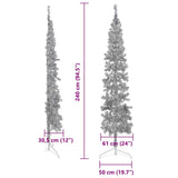 Slim Artificial Half Christmas Tree with Stand Silver 240 cm