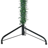 Slim Artificial Half Christmas Tree with Stand Green 120 cm - Close-Up Angle