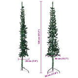 Slim Artificial Half Christmas Tree with Stand Green 120 cm - Low Angle