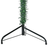 Slim Artificial Half Christmas Tree with Stand Green 150 cm - Close-Up Angle