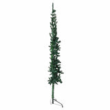 Slim Artificial Half Christmas Tree with Stand Green 180 cm - Top-Down View