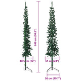 Slim Artificial Half Christmas Tree with Stand Green 240 cm