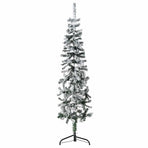 Slim Artificial Half Christmas Tree with Flocked Snow 120 cm
