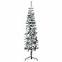 Slim Artificial Half Christmas Tree with Flocked Snow 120 cm