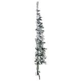 Slim Artificial Half Christmas Tree with Flocked Snow 120 cm - 45-Degree Angle
