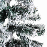 Slim Artificial Half Christmas Tree with Flocked Snow 120 cm - Close-Up Angle