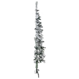 Slim Artificial Half Christmas Tree with Flocked Snow 150 cm - Side View