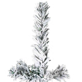 Slim Artificial Half Christmas Tree with Flocked Snow 150 cm - 45-Degree Angle