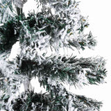 Slim Artificial Half Christmas Tree with Flocked Snow 150 cm - Rear View