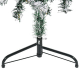Slim Artificial Half Christmas Tree with Flocked Snow 150 cm - Close-Up Angle