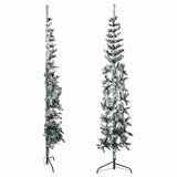 Slim Artificial Half Christmas Tree with Flocked Snow 180 cm - Top-Down View