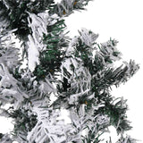 Slim Artificial Half Christmas Tree with Flocked Snow 210 cm - Rear View