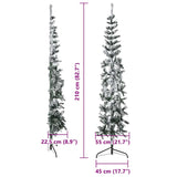 Slim Artificial Half Christmas Tree with Flocked Snow 210 cm - Extra Image