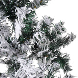 Slim Artificial Half Christmas Tree with Flocked Snow 240 cm - Close-Up Angle