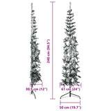 Slim Artificial Half Christmas Tree with Flocked Snow 240 cm - Extra Image