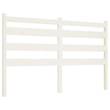 Bed Headboard White 141x4x100 cm Solid Wood Pine - Front View