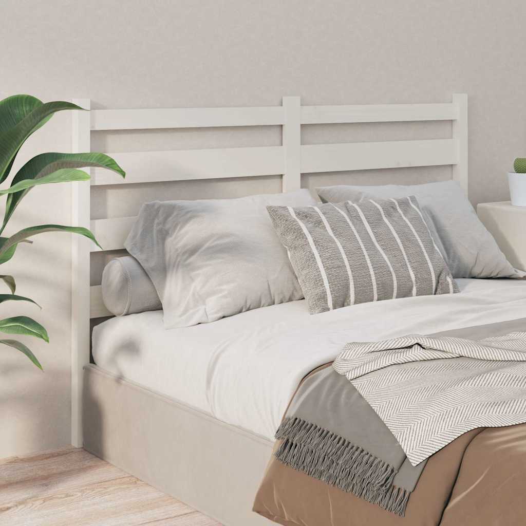 Bed Headboard White 141x4x100 cm Solid Wood Pine