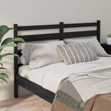 Bed Headboard Black 141 cm Solid Wood Pine - Side View
