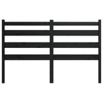 Bed Headboard Black 141 cm Solid Wood Pine