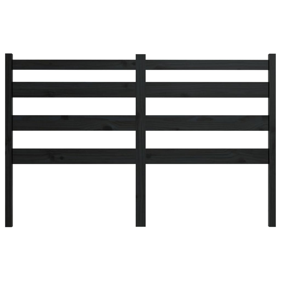 Bed Headboard Black 141 cm Solid Wood Pine