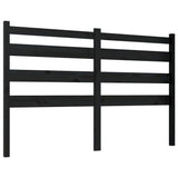 Bed Headboard Black 156 cm Solid Wood Pine - Front View