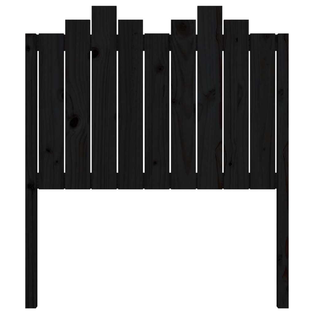 Bed Headboard Black 96 cm Solid Wood Pine