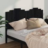 Bed Headboard Black 186 cm Solid Wood Pine - Side View