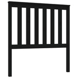 Bed Headboard Black 96 cm Solid Wood Pine - Front View
