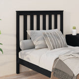 Bed Headboard Black 96 cm Solid Wood Pine - Side View