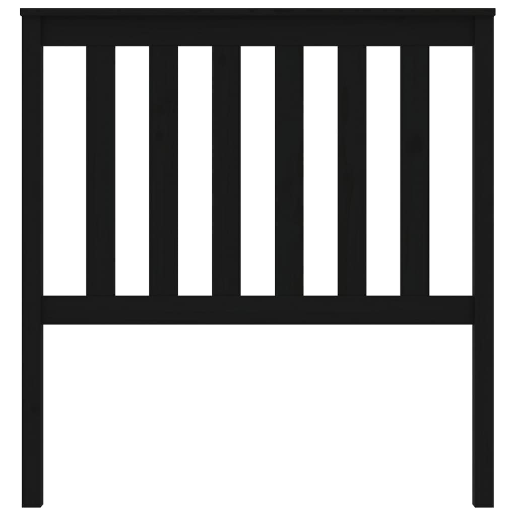 Bed Headboard Black 96 cm Solid Wood Pine