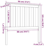 Bed Headboard Black 96 cm Solid Wood Pine