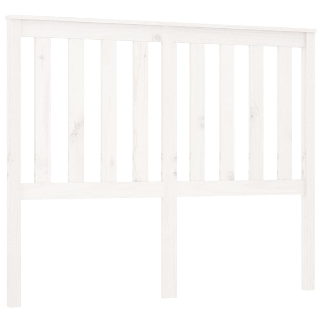 Bed Headboard White 141x6x101 cm Solid Wood Pine