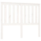 Bed Headboard White 141x6x101 cm Solid Wood Pine - Front View