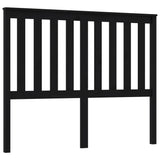 Bed Headboard Black 141 cm Solid Wood Pine - Front View