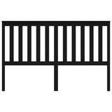 Bed Headboard Black 156x6x101 cm Solid Wood Pine - Side View