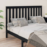 Bed Headboard Black 156x6x101 cm Solid Wood Pine