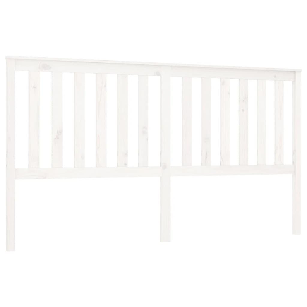 Bed Headboard White 186x6x101 cm Solid Wood Pine