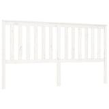 Bed Headboard White 186x6x101 cm Solid Wood Pine - Front View