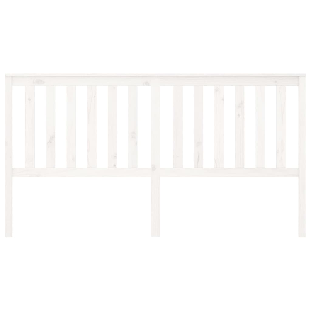 Bed Headboard White 186x6x101 cm Solid Wood Pine