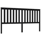 Bed Headboard Black 186 cm Solid Wood Pine - Front View