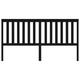 Bed Headboard Black 186 cm Solid Wood Pine